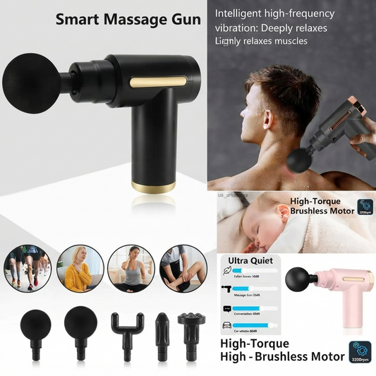 ProForce Smart Percussion Massage Gun – 4-Head Deep Tissue Kit
